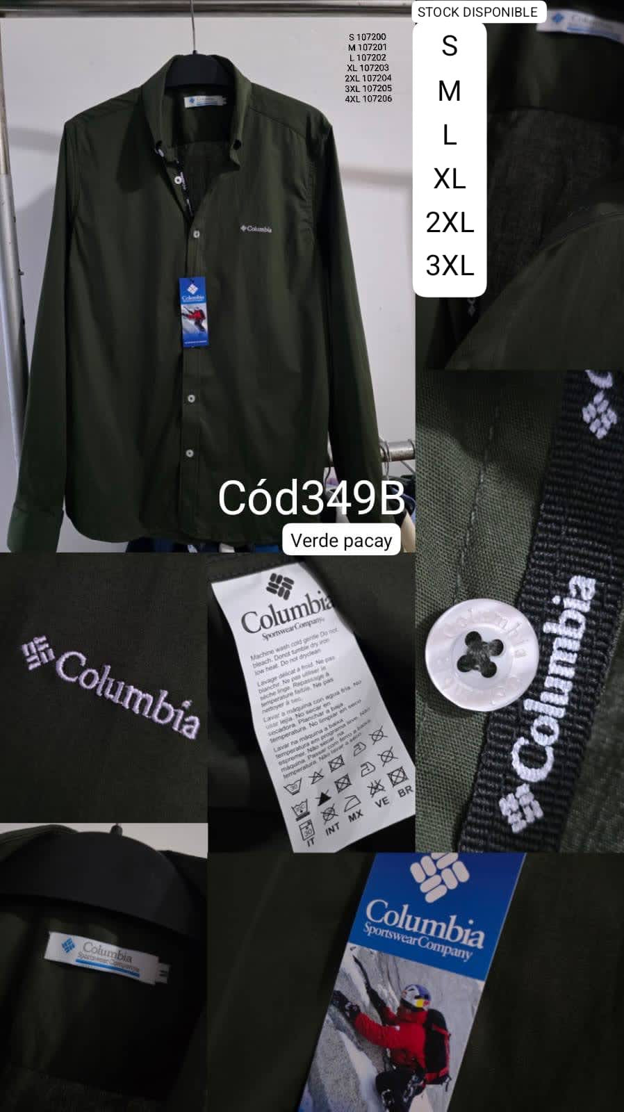 Camisas Columbia para caballero manga larga