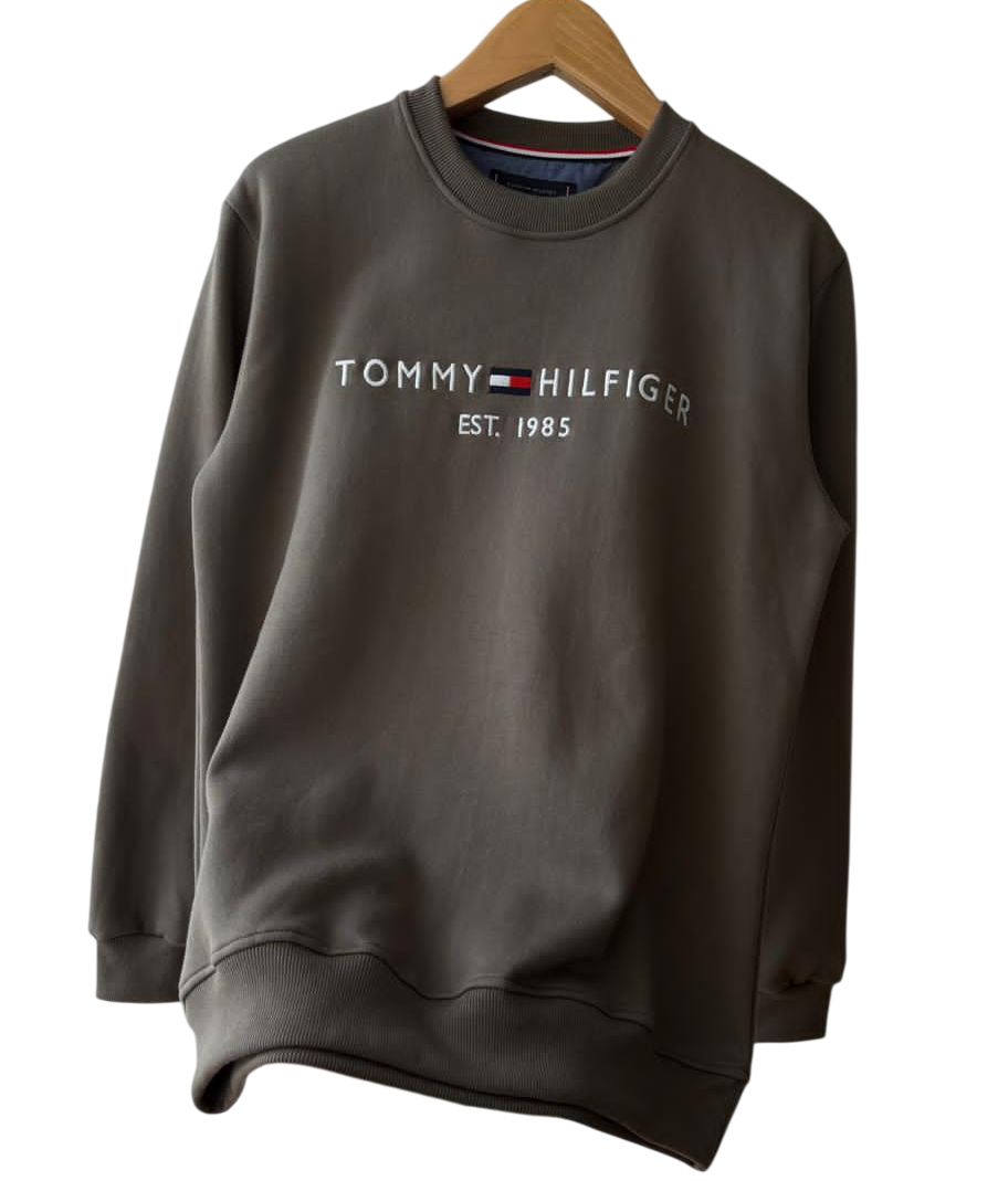 Polera TH cuello redondo color tierra