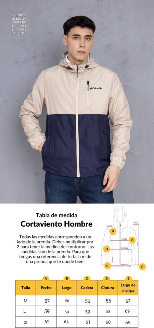 Cortaviento Columbia impermeable con capucha