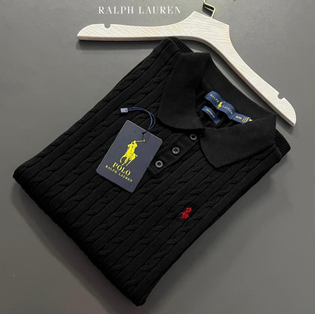 Polo Camisero Ralph en hilo tejido trenzado