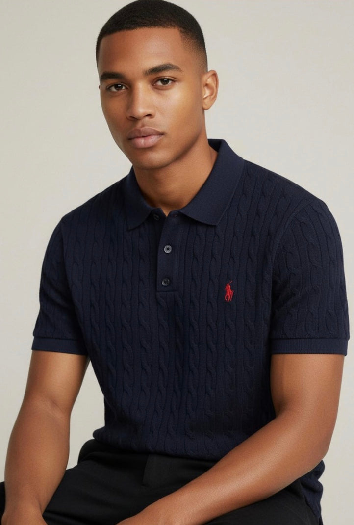 Polo Camisero Ralph en hilo tejido trenzado