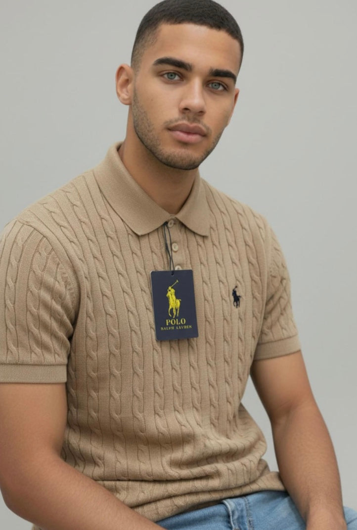 Polo Camisero Ralph en hilo tejido trenzado