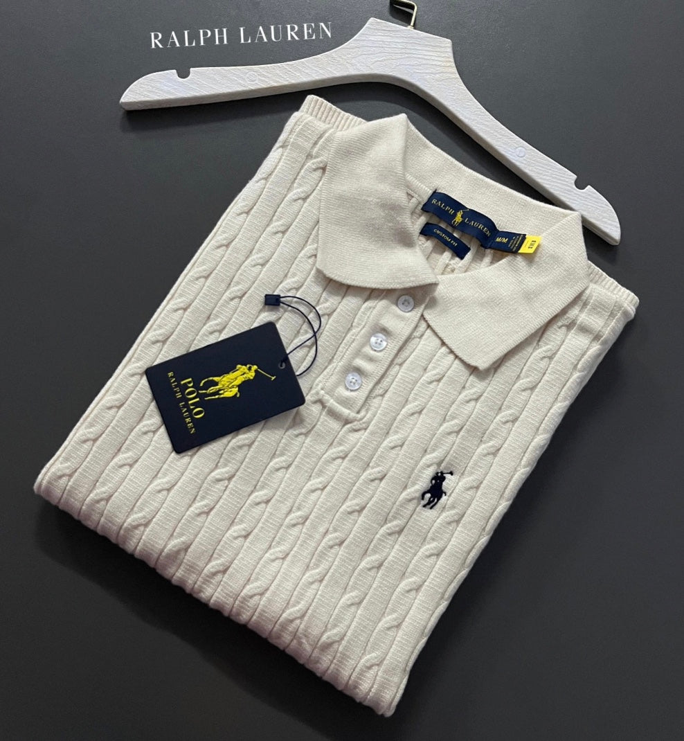Polo Camisero Ralph en hilo tejido trenzado