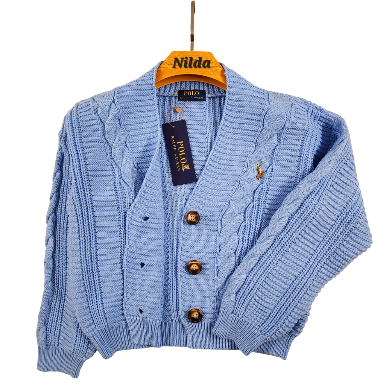 Cárdigan tejido Ralph L celeste
