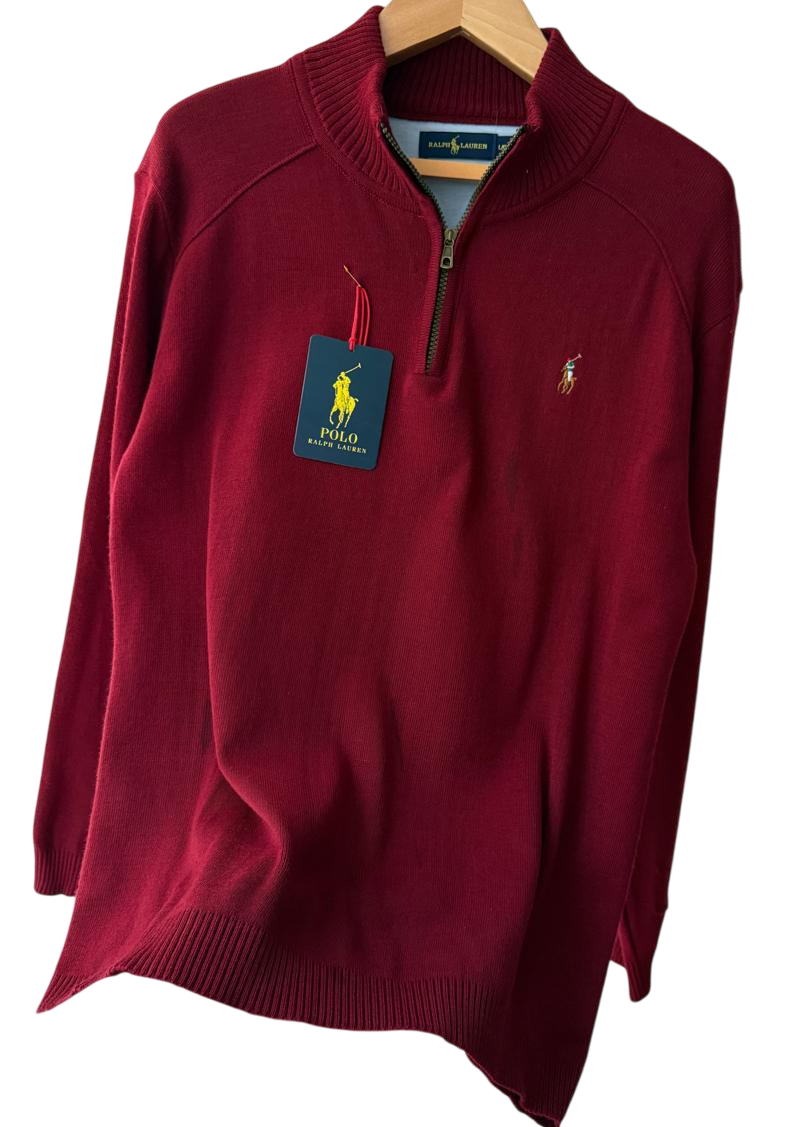 Chompa para caballero medio cierre hilo tejido