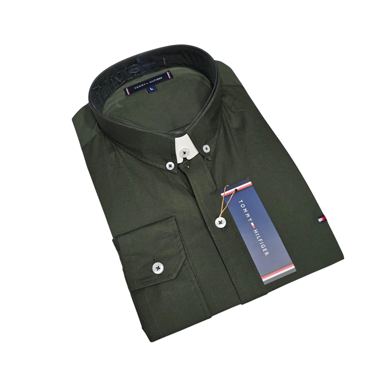 Camisa TH manga larga verde militar