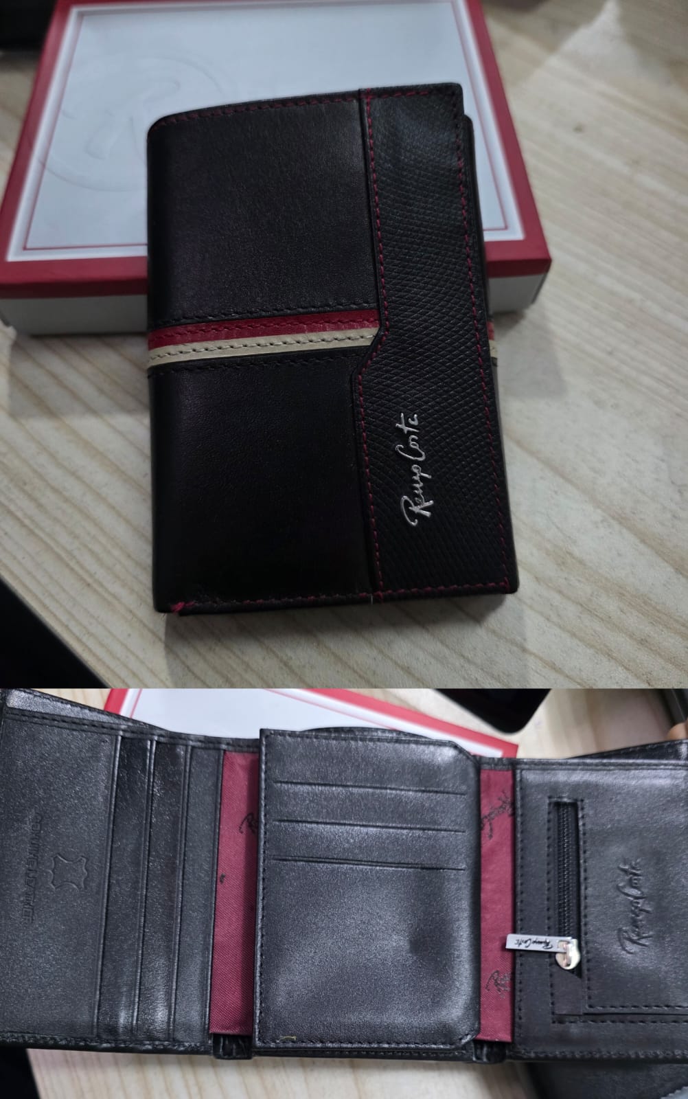 Billetera Renzo Costa de cuero 3 cuerpos