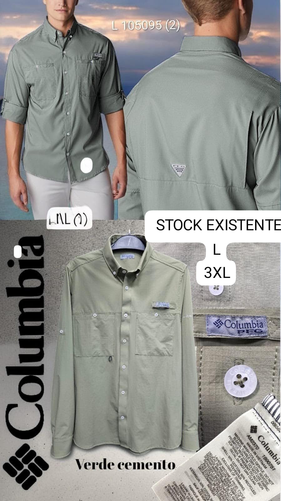 Camisas Columbia con Bolsillo Tipo Cargo