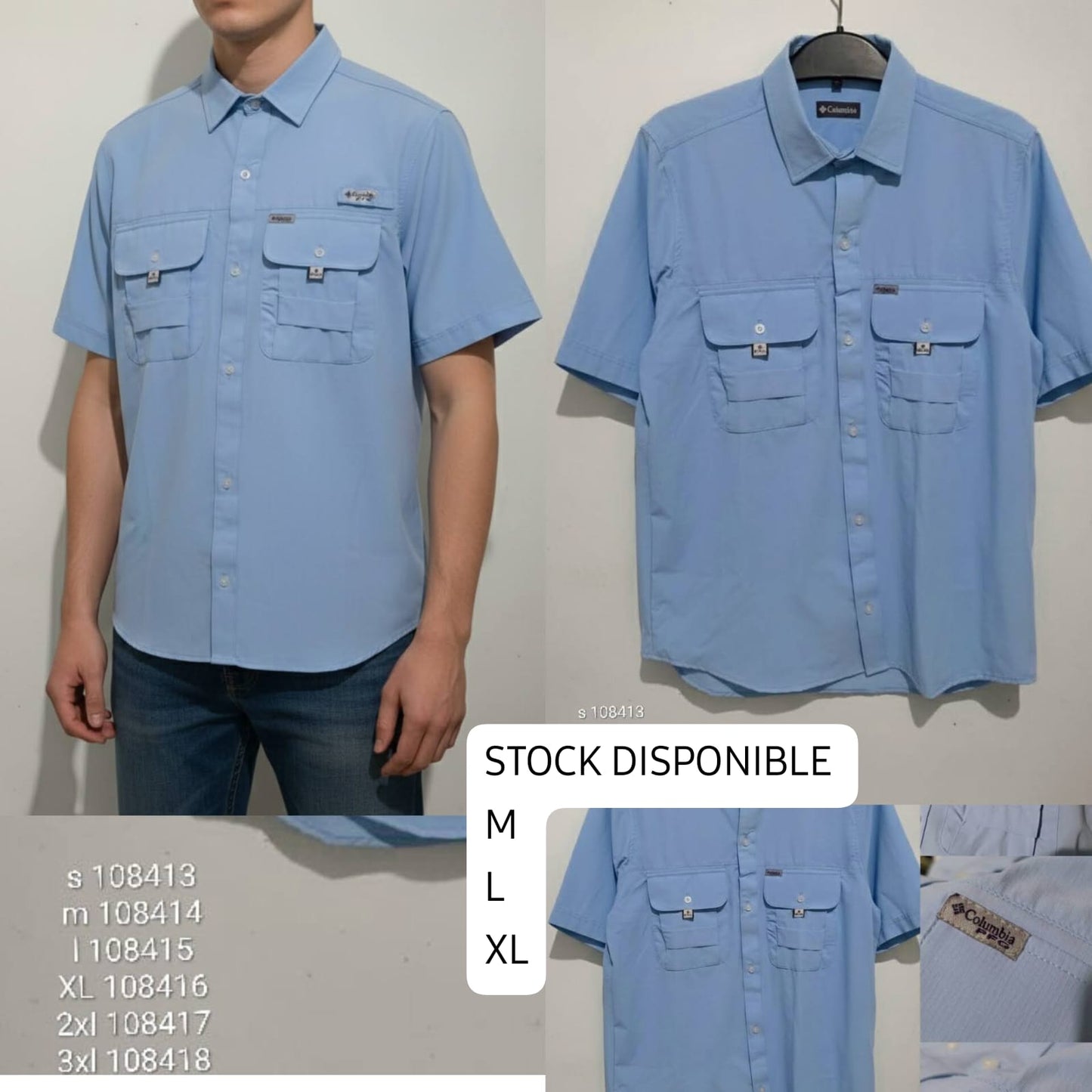 Camisa Columbia para caballero manga corta