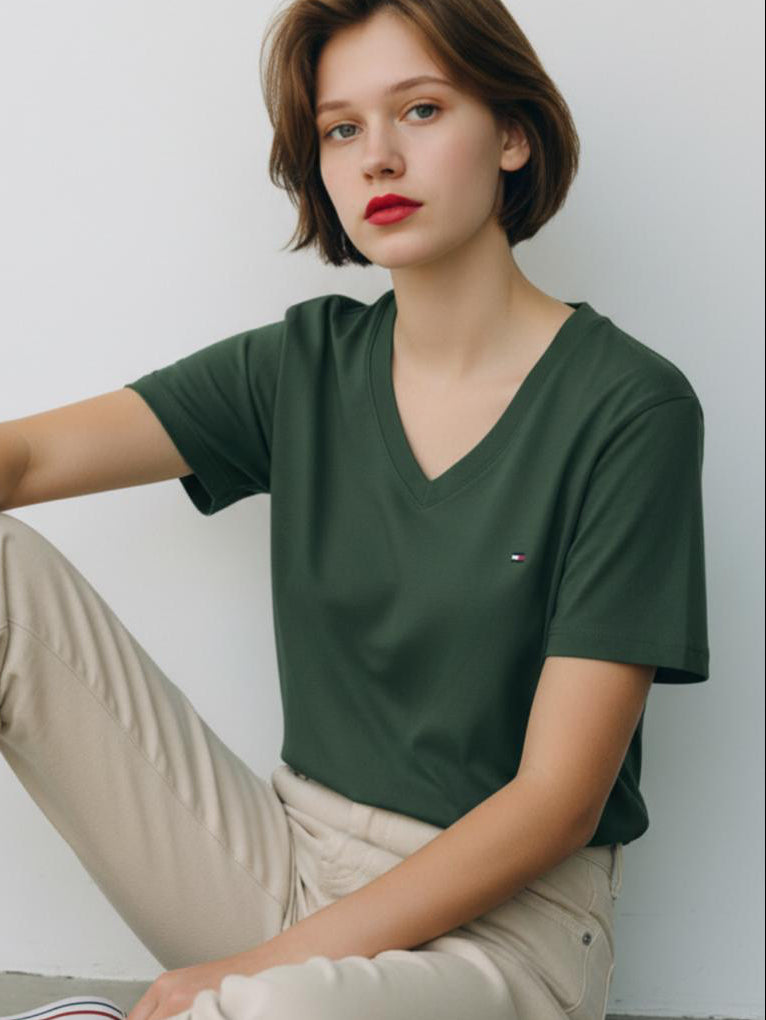 Polo Tommy Hilfiger cuello V para dama