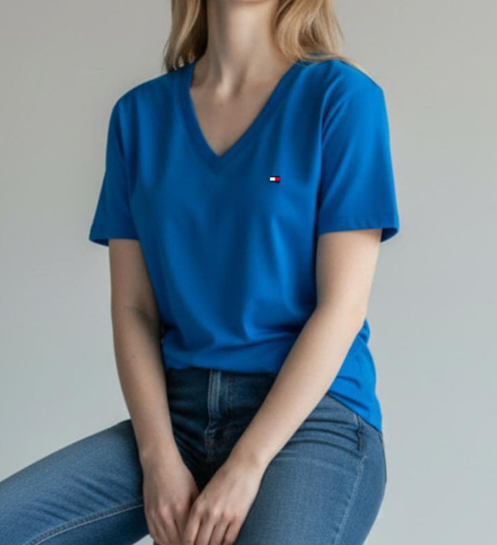 Polo Tommy Hilfiger cuello V para dama