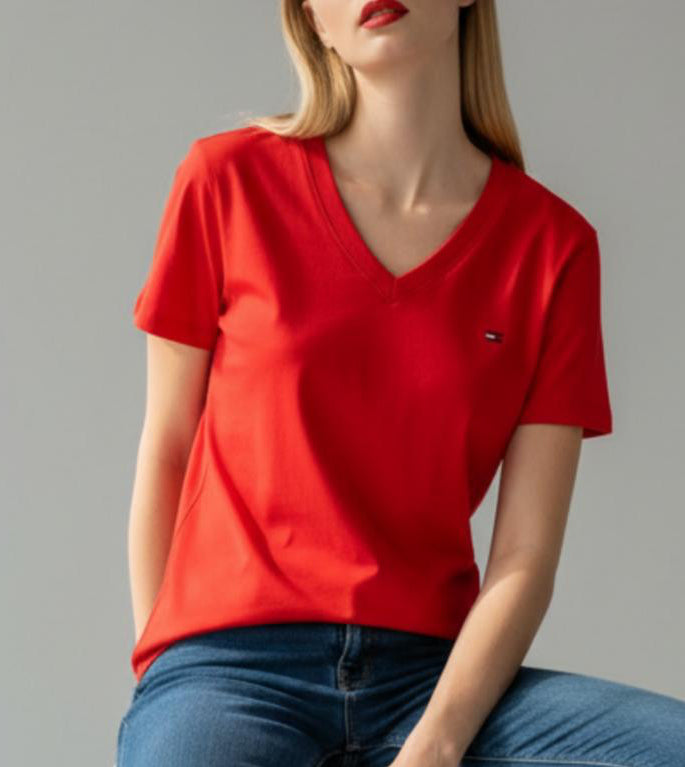 Polo Tommy Hilfiger cuello V para dama