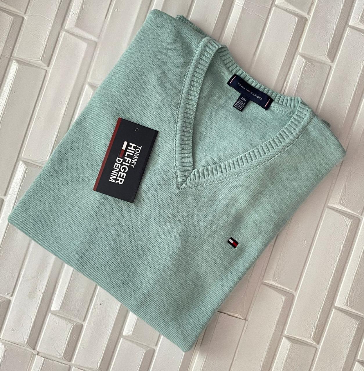 Chompa de caballero Tommy Hilfiger hilo algodón tejido