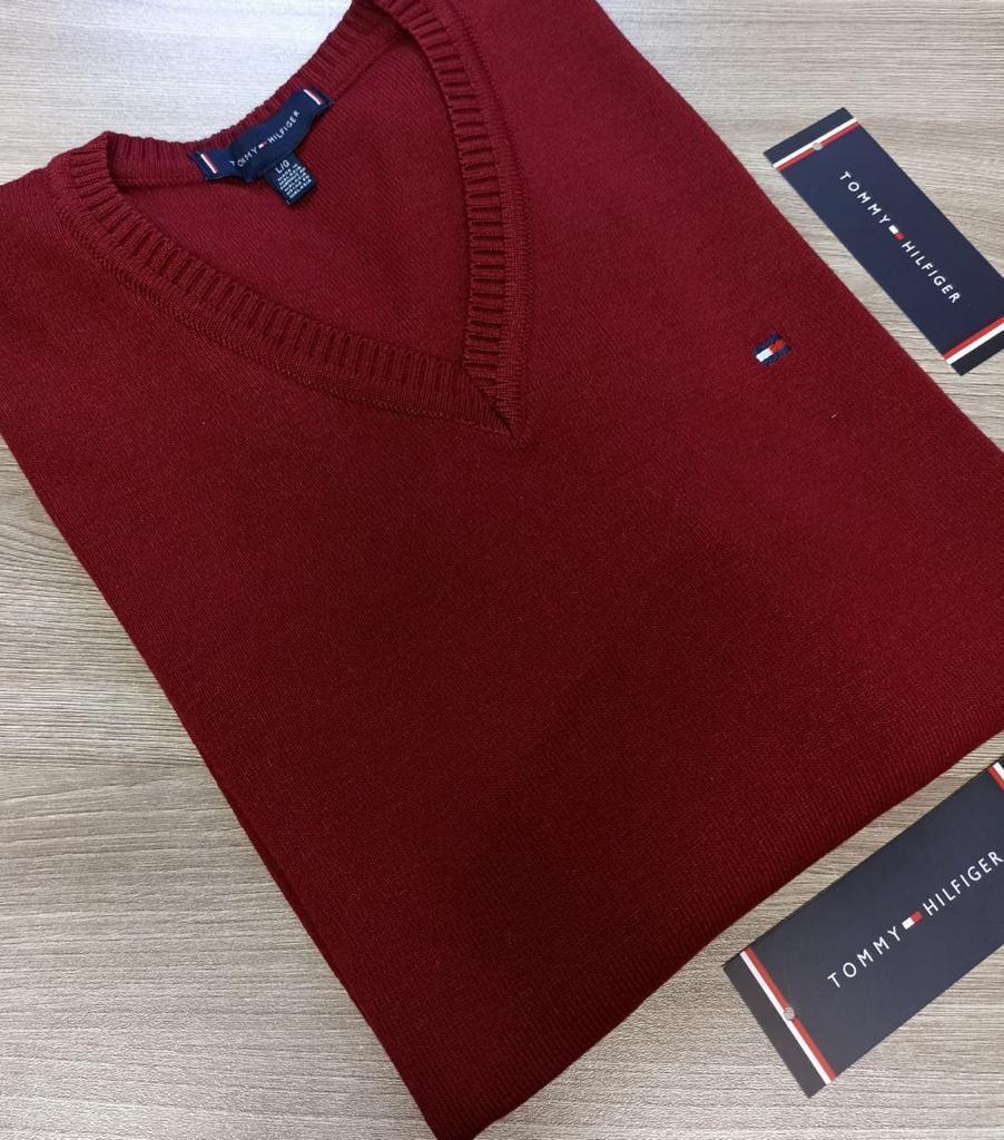 Chompa de caballero Tommy Hilfiger hilo algodón tejido