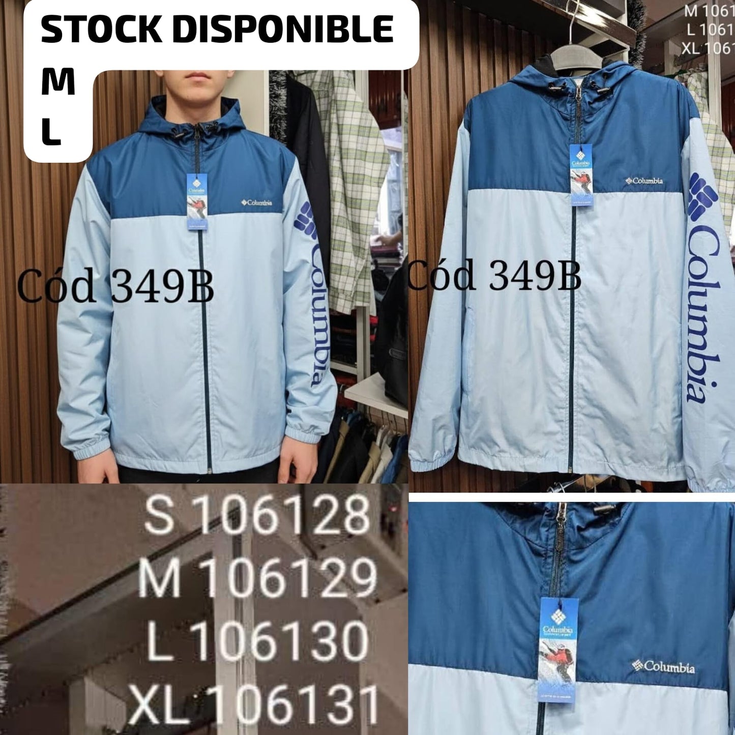 Cortaviento Columbia impermeable con capucha