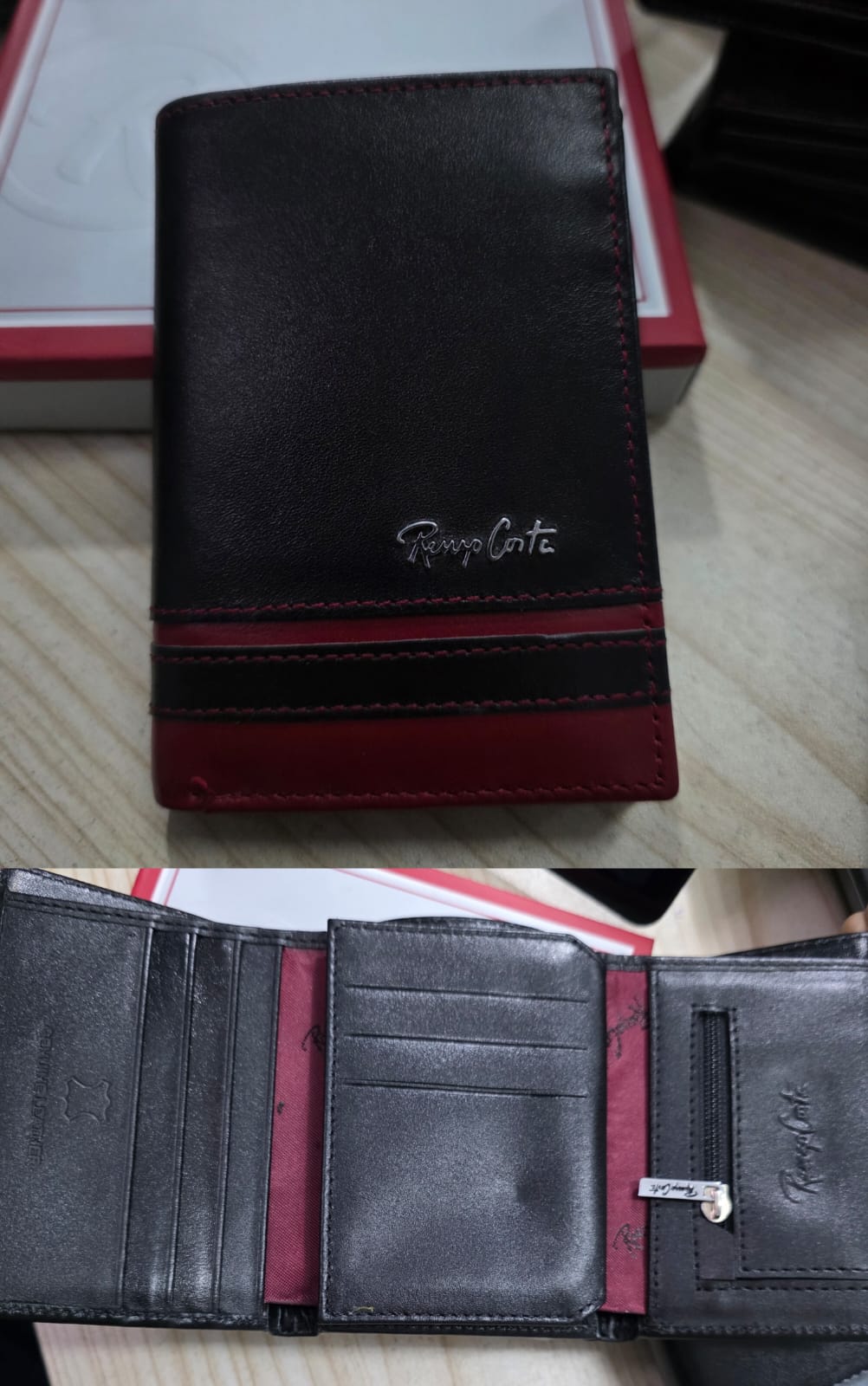 Billetera Renzo Costa de cuero 3 cuerpos