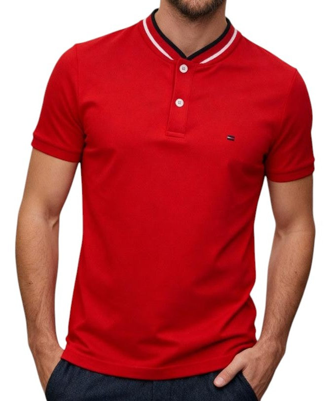 Camisero Tommy H piqué con cuello y puño bordado