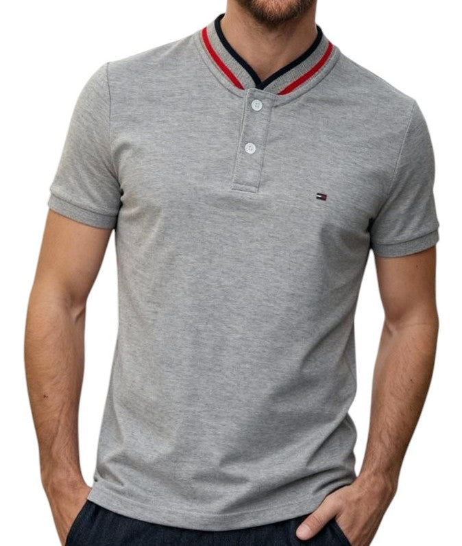 Camisero Tommy H piqué con cuello y puño bordado