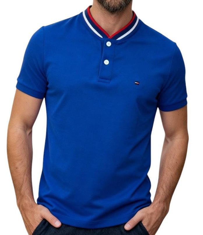 Camisero Tommy H piqué con cuello y puño bordado