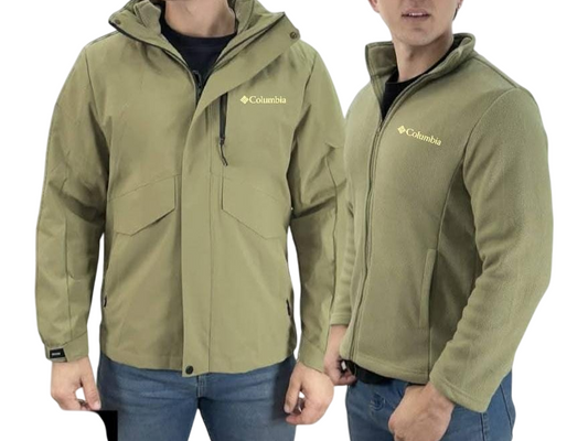 Cortaviento de hombre 2 en 1 color verde