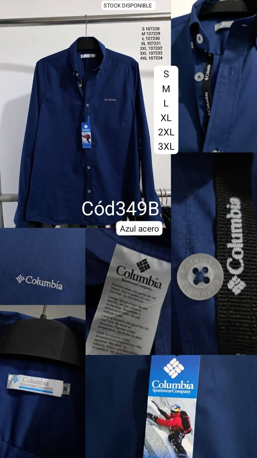 Camisas Columbia para caballero manga larga