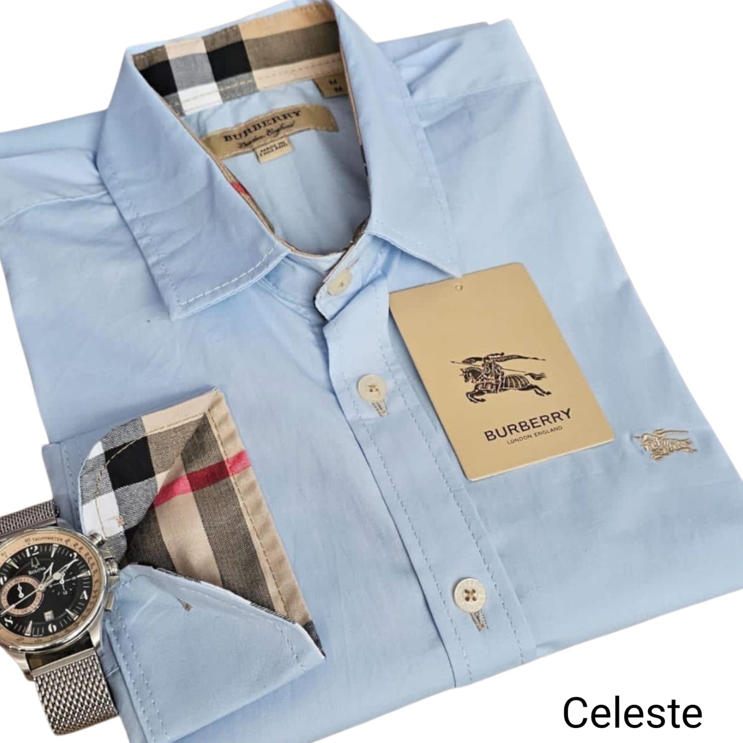 Camisa Burburry para caballero manga larga