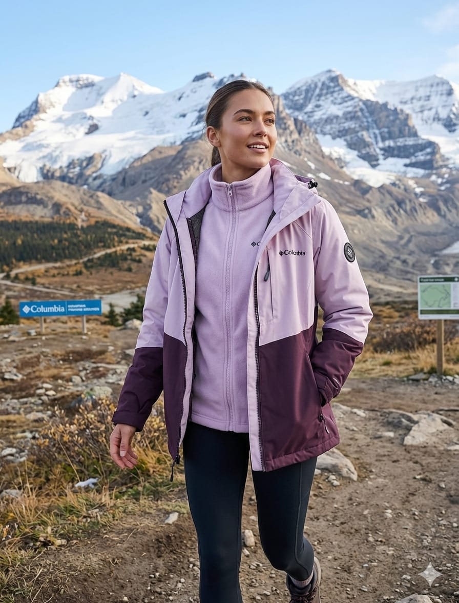 Cortaviento Columbia de mujer 2 en 1 color