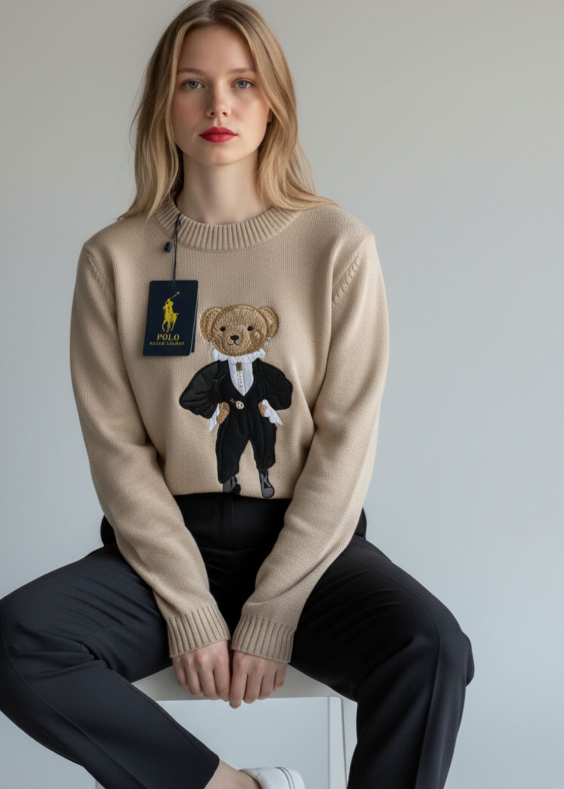 Chompa hilo Ralph Lauren oso  para dama