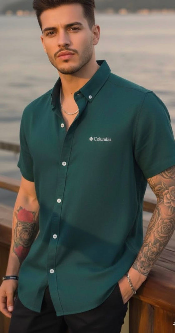 Camisa Columbia manga corta