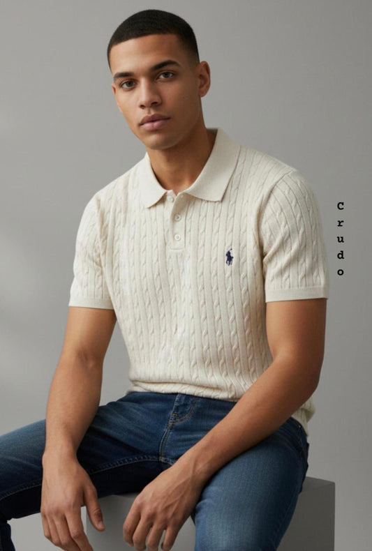 Polo Camisero Ralph en hilo tejido trenzado