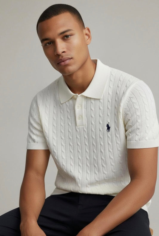 Polo Camisero Ralph en hilo tejido trenzado