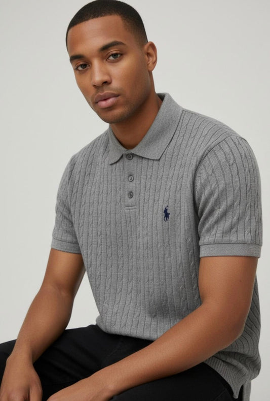 Polo Camisero Ralph en hilo tejido trenzado