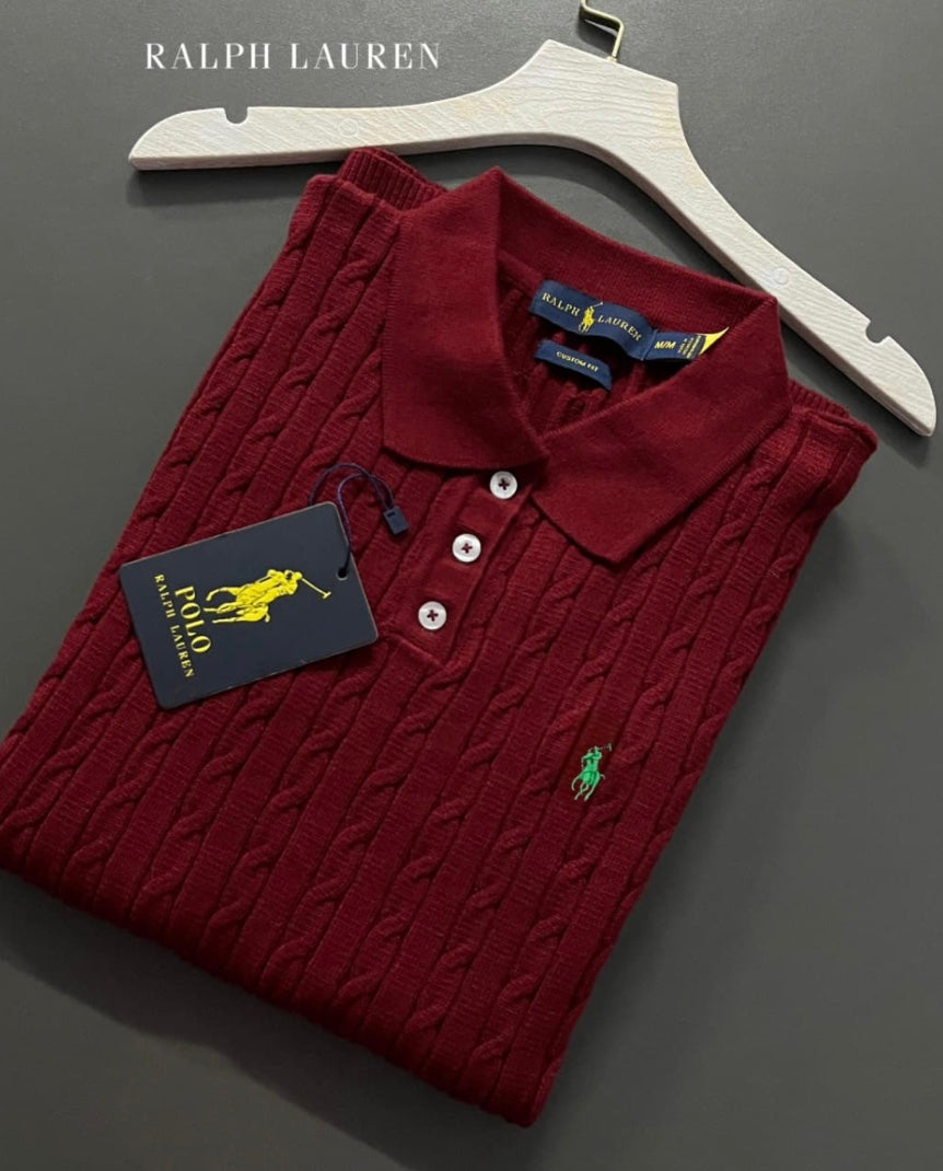 Polo Camisero Ralph en hilo tejido trenzado