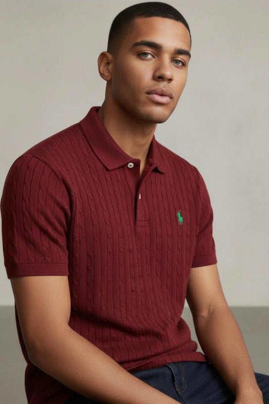 Polo Camisero Ralph en hilo tejido trenzado