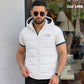 Chaleco North Face con capucha color blanco