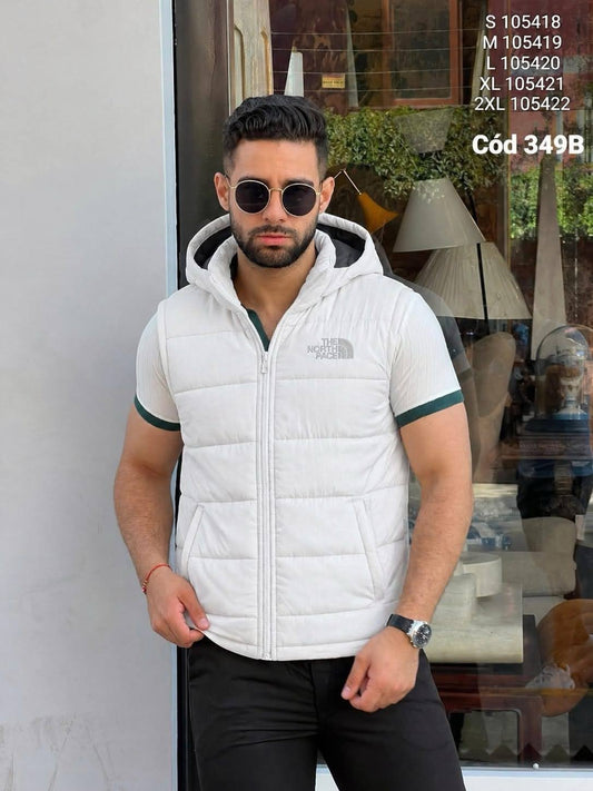 Chaleco North Face con capucha color blanco