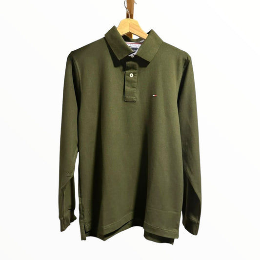 Manga larga Tommy H verde militar - Talla M
