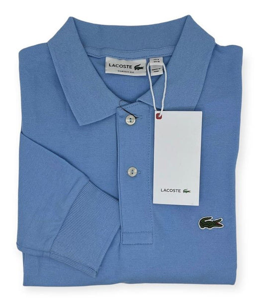 Camisero Lacoste manga larga celeste