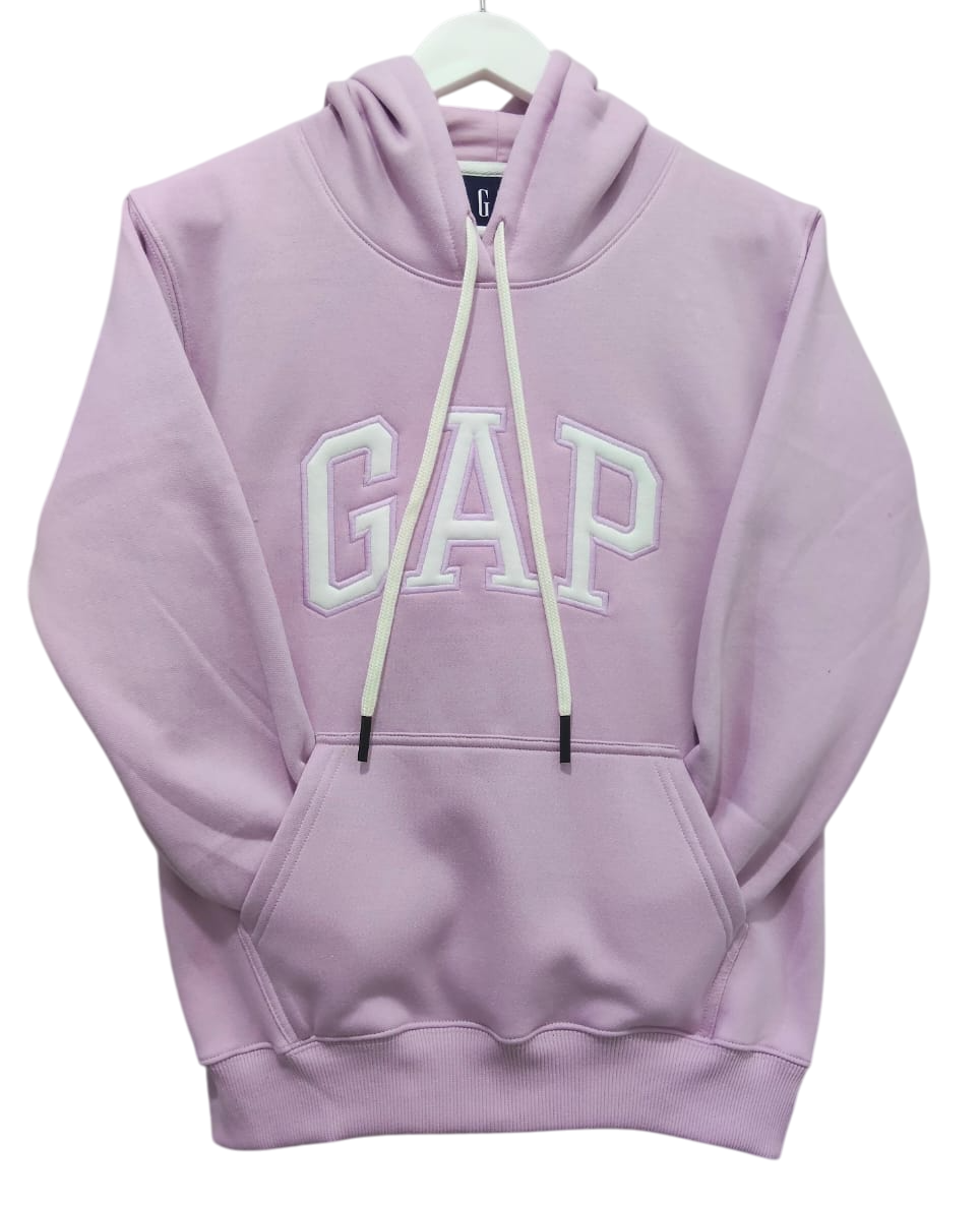 Polera GAP con capucha lila DAMA