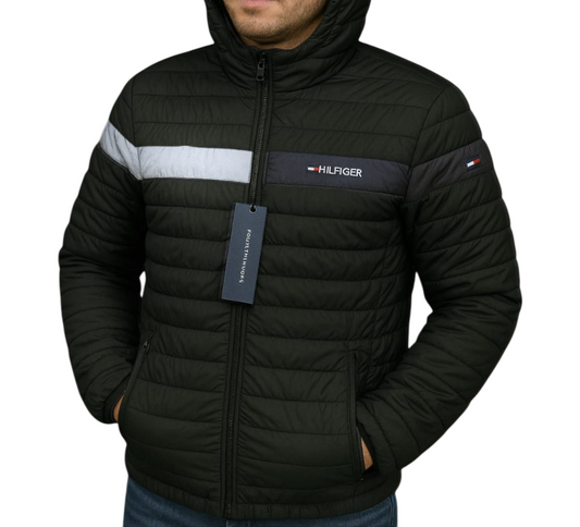 Casaca Tommy H impermeable verde oscuro hombre