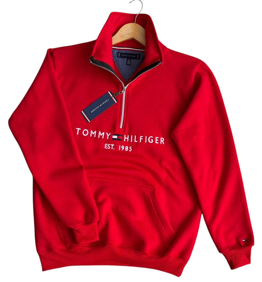 Polera Tommy H medio cierre rojo