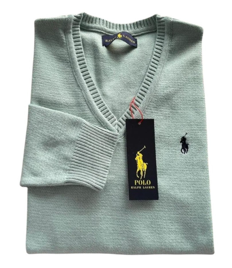 Chompa de hilo tejido Ralph Lauren cemento