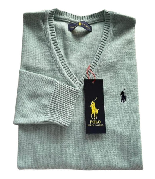 Chompa de hilo tejido Ralph Lauren cemento