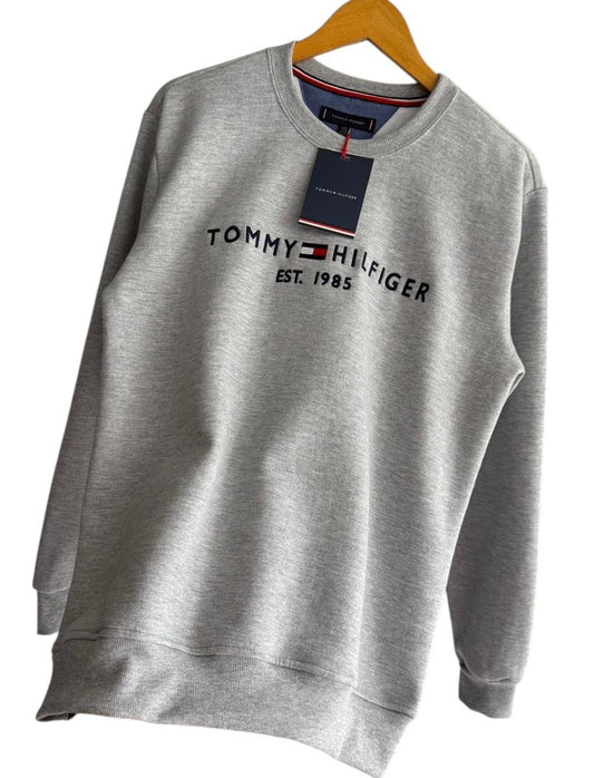 Polera TH cuello redondo gris