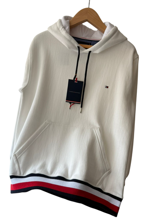 Polera blanco Tommy Hilfiger con capucha varón