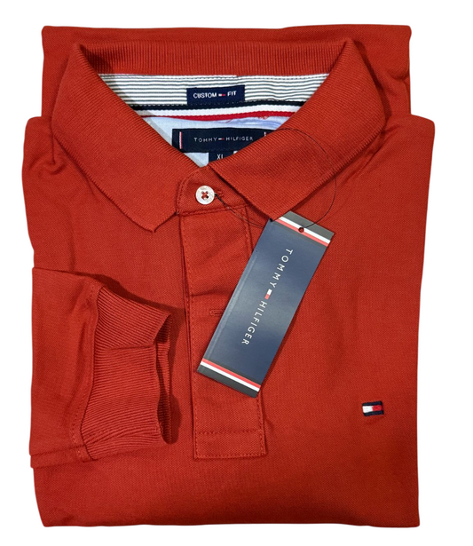 Camisero manga larga Tommy Hilfiger color lacre