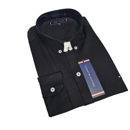 Camisa TH manga larga color negro - TALLA S