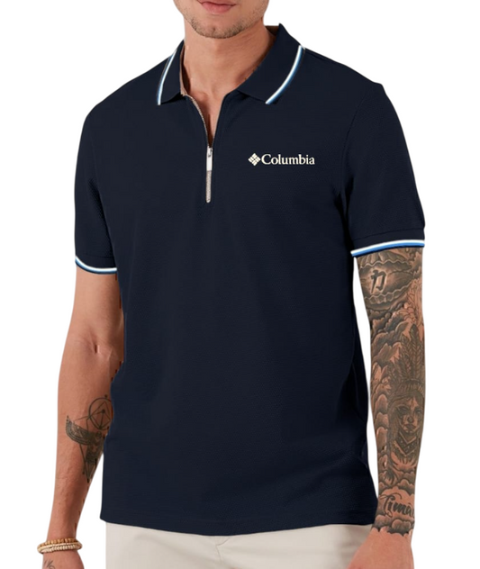 Polo camisero piqué Columbia color azul