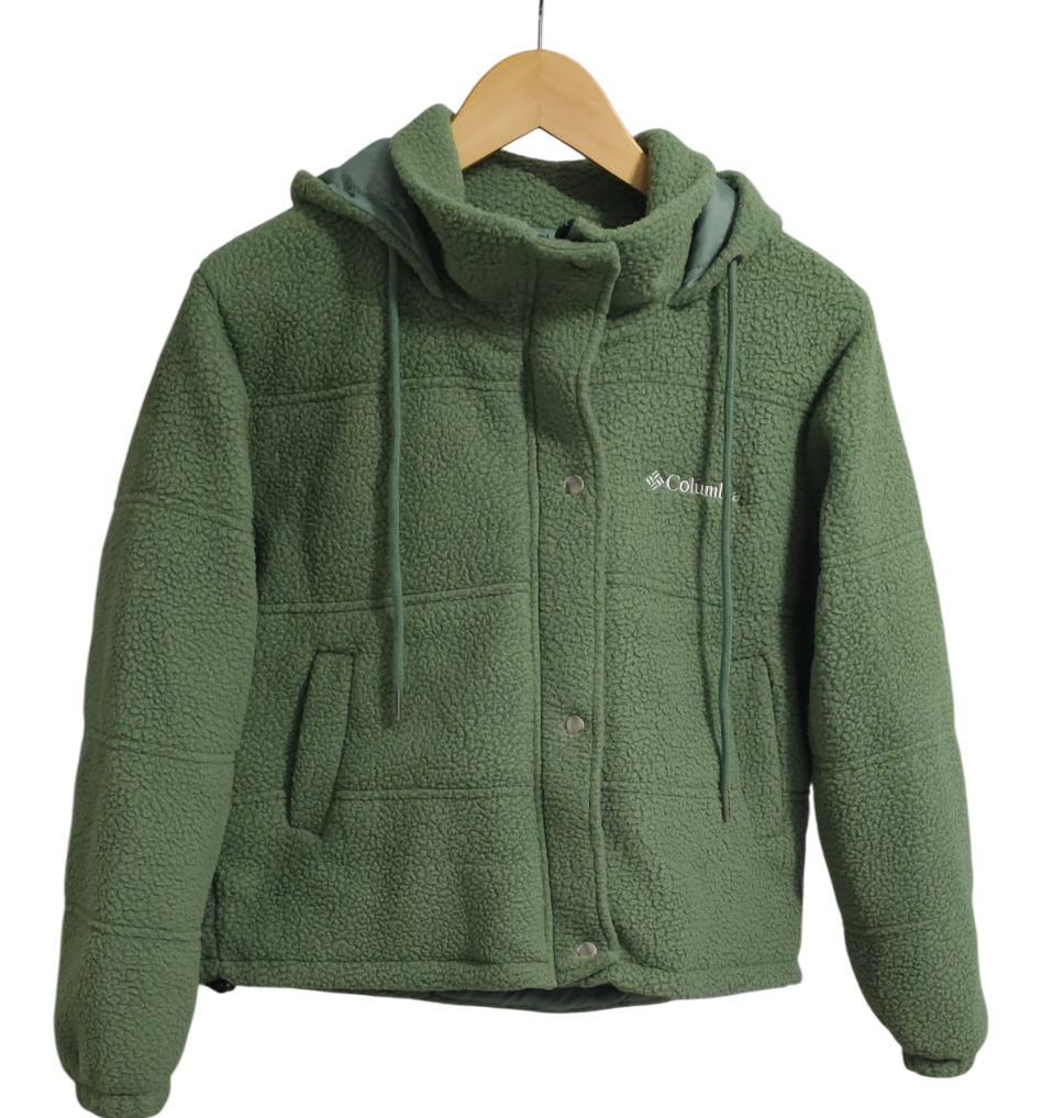 Casaca Columbia piel de carnero verde pacae