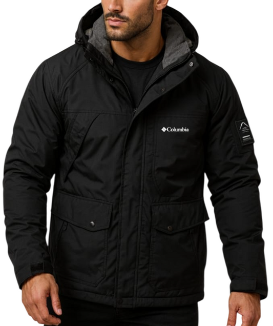 Casaca impermeable material drill color negro